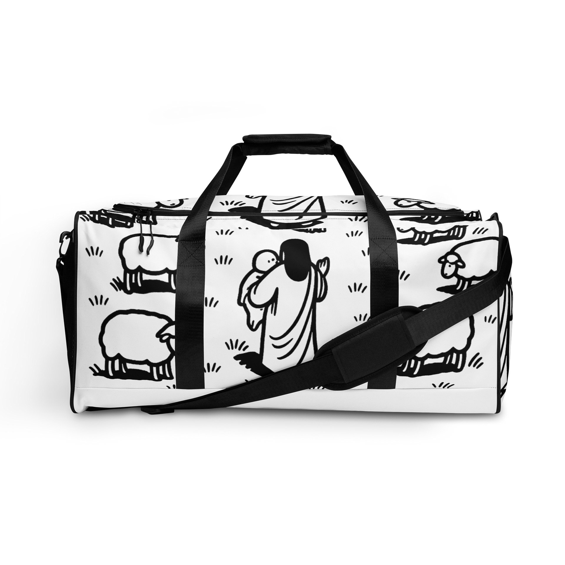 The Good Shepherd Doodle All-Over Print Duffle Bag product image (1)