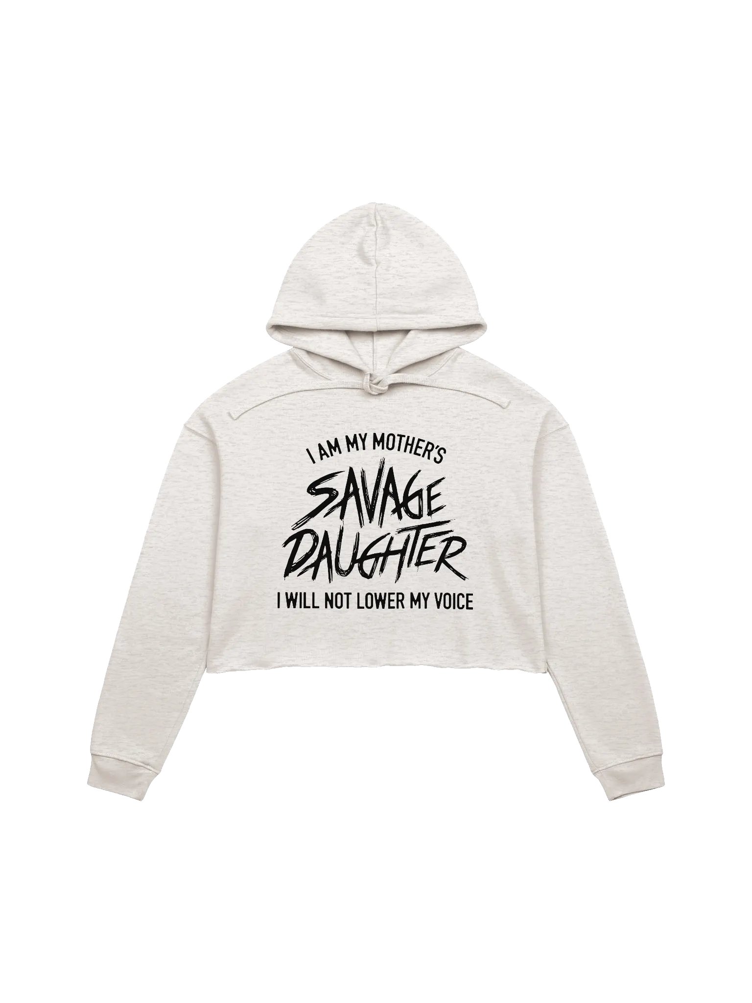 Savage Daughter Fleece Crop Hoodie (black print) product image (2)