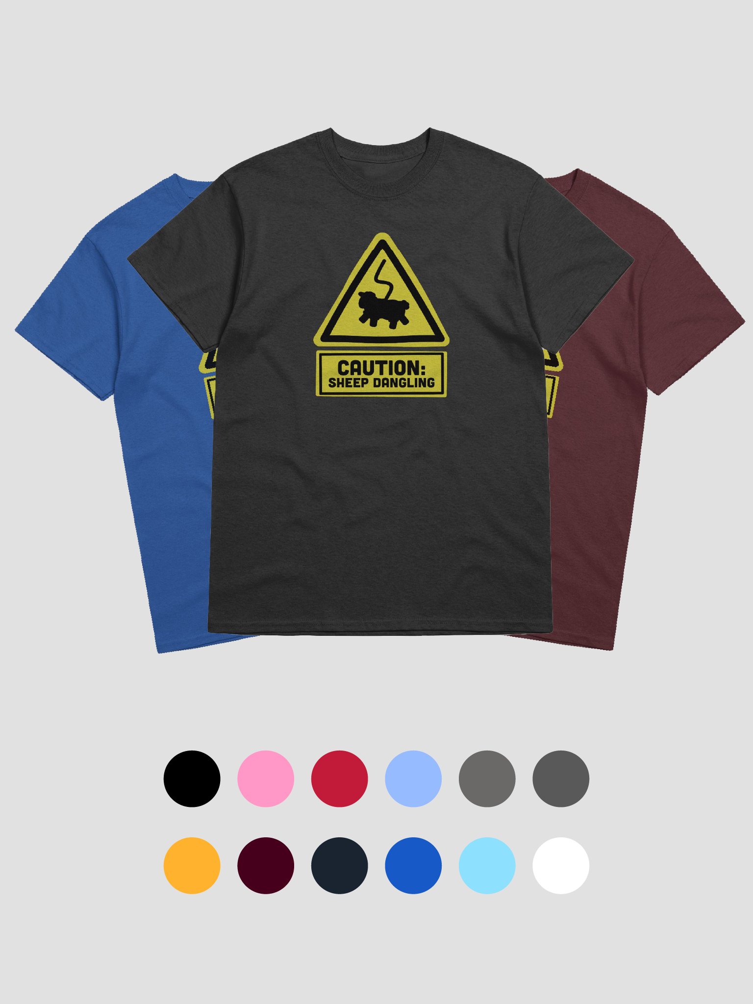 Caution Sheep Dangling | Unisex T-shirt product image (1)