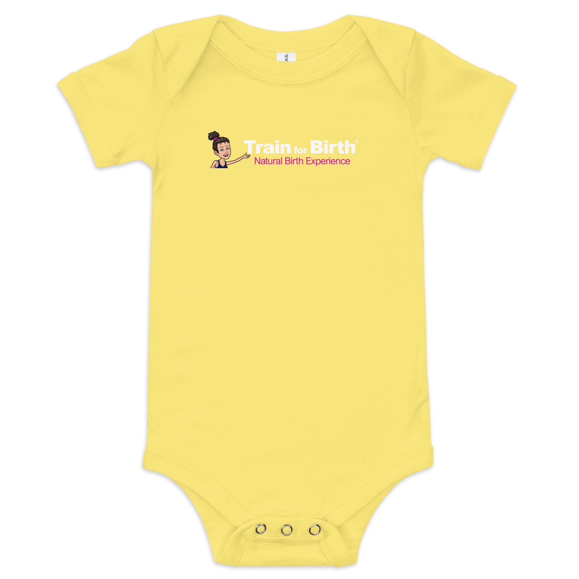 Train for Birth® Bella+Canvas Short Sleeve Yellow Baby Onesie product image (1)