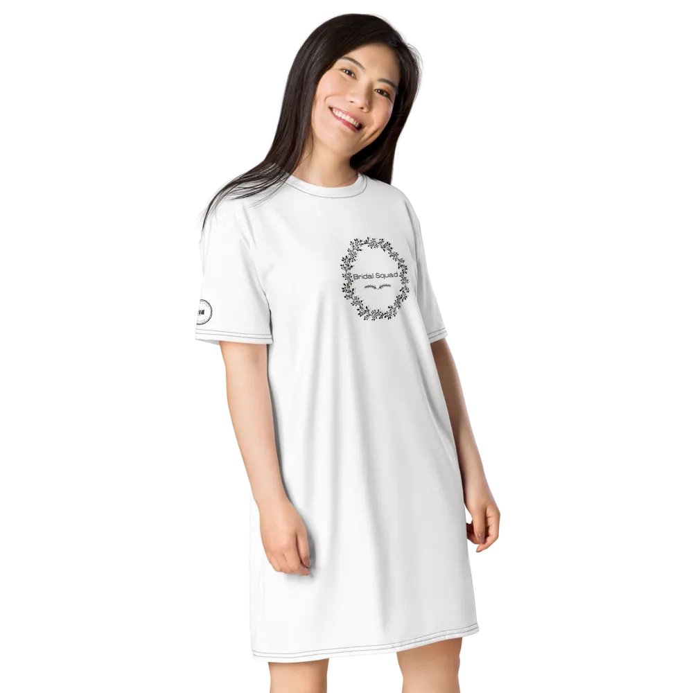 Bridal Squad T-Shirt 012 B&W Wreath Logo Dress product image (4)