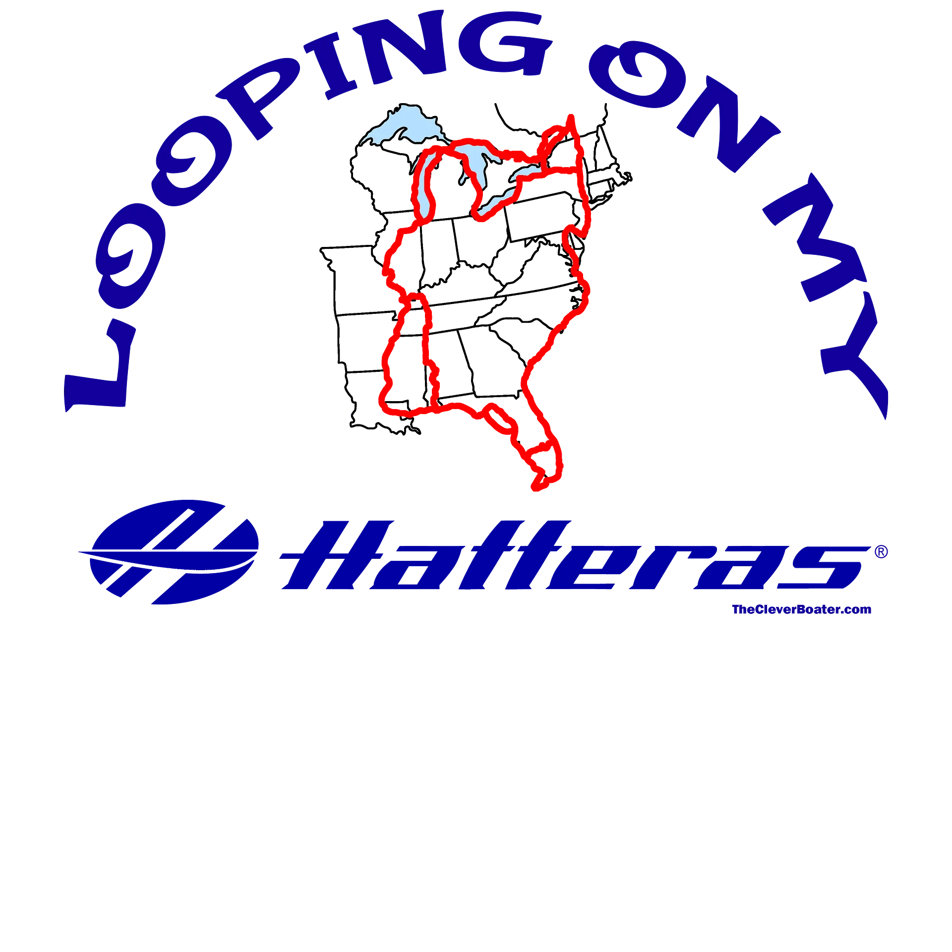 Looping On My Hatteras - T-Shirt - Light Shirt w/Blue Logo product image (5)