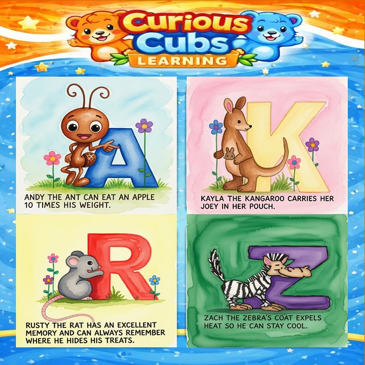 Fun Learning Animal ABCs – A to Z Flash Cards for Kids Ages 3–8 product image (1)