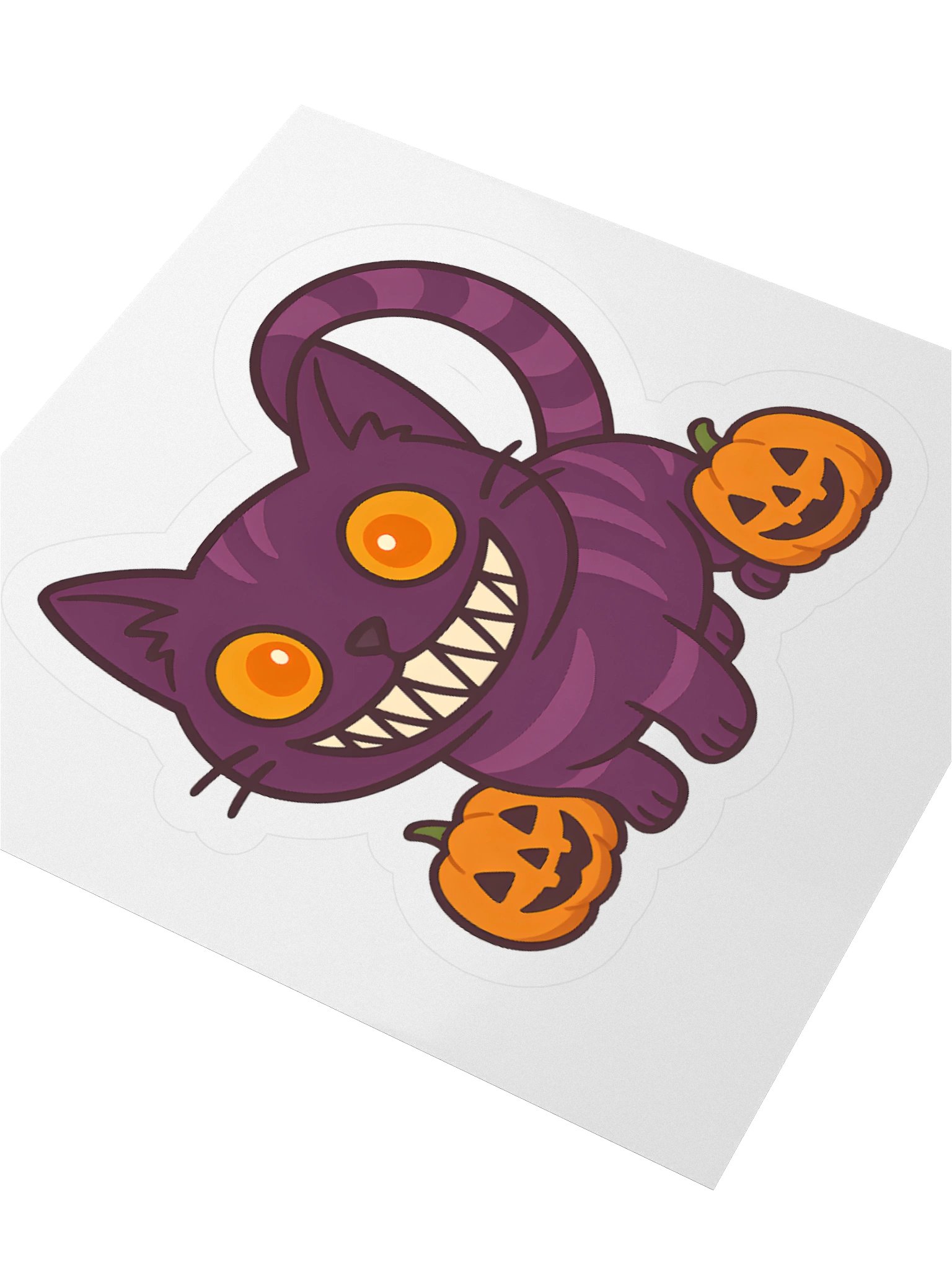 Mischievous Cat and Pumpkins Sticker Set product image (9)