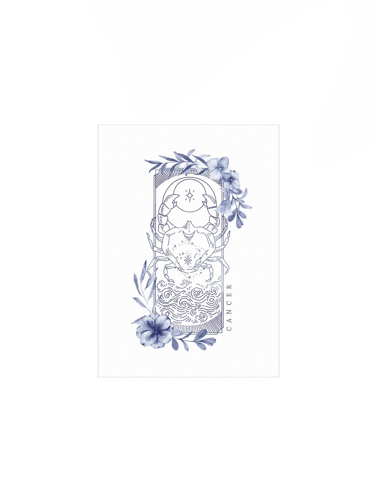 Cancer Blue Line Art Zodiac Print product image (4)