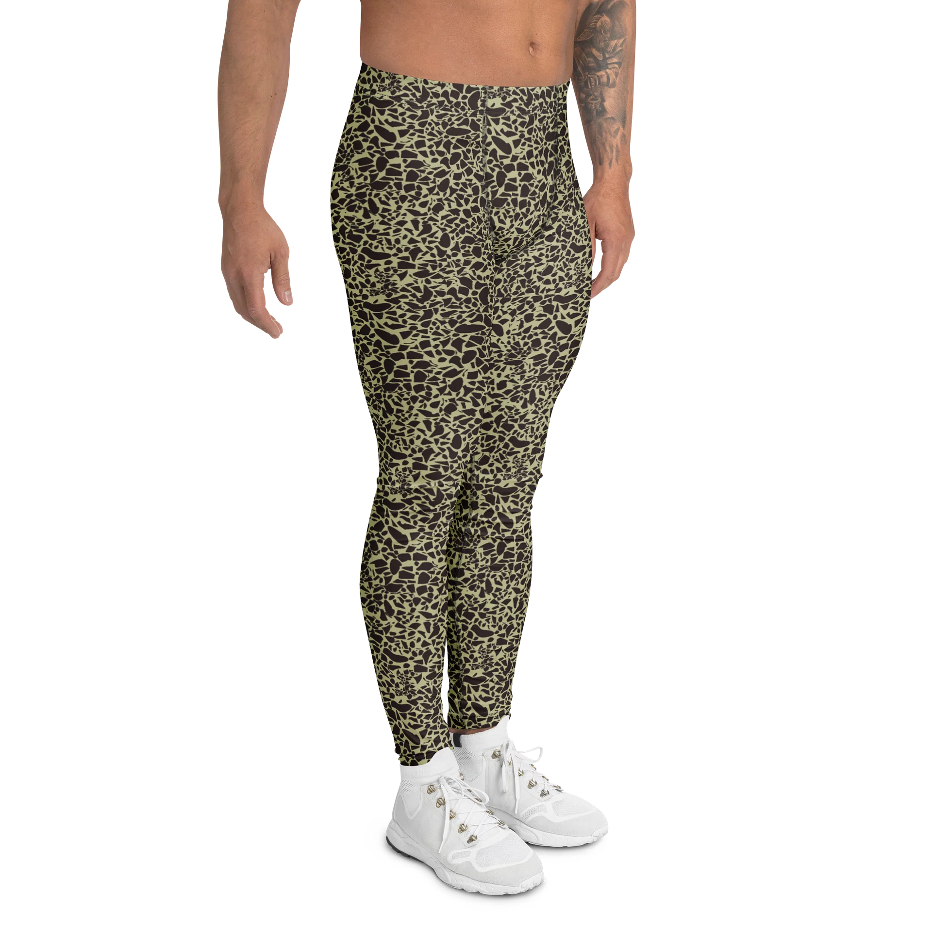 Minimalist Men's Leggings Mosaic Abstract Pattern product image (3)
