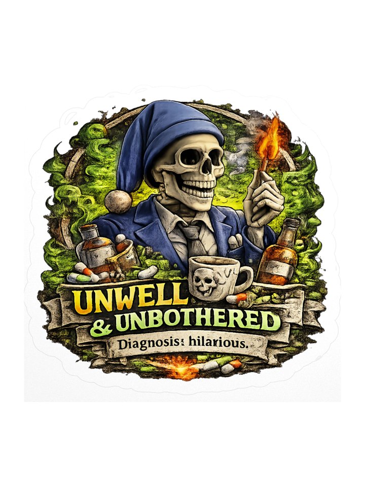 ''Unwell & Unbothered'' Kiss Cut Stickers product image (1)