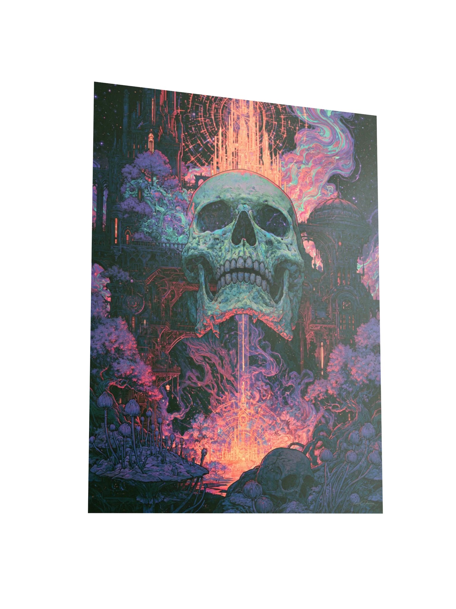 Psychedelic Skull Art Print — Astral Cathedral Skull product image (7)