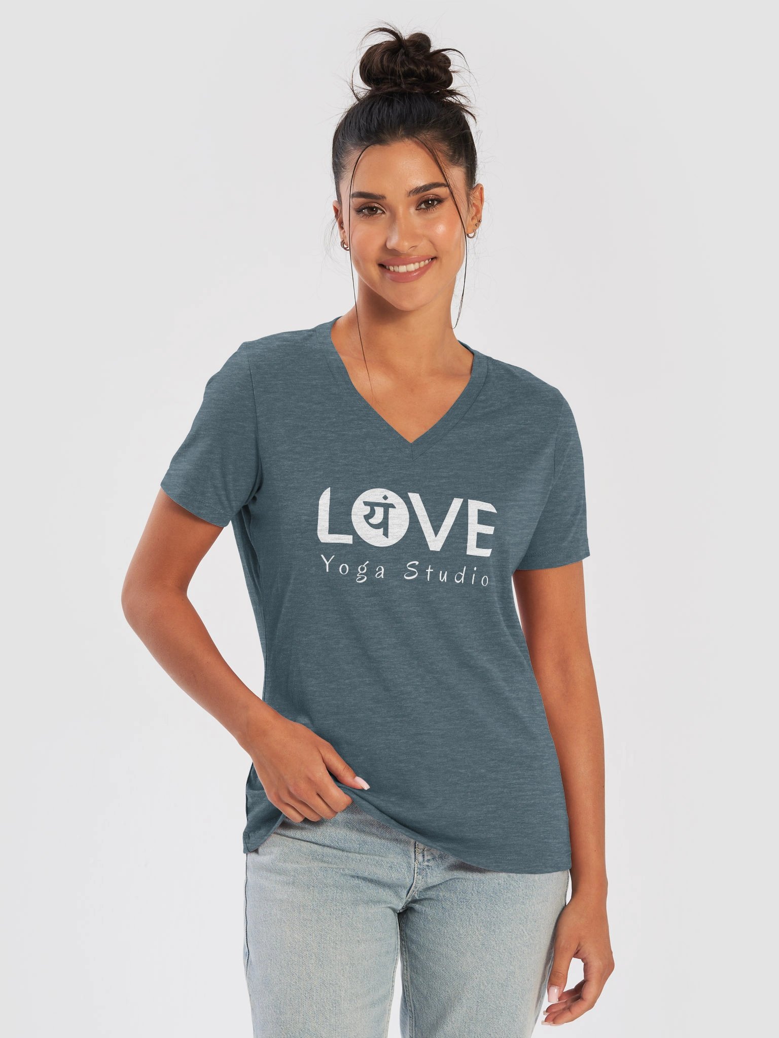 Love Yoga Vneck White product image (9)