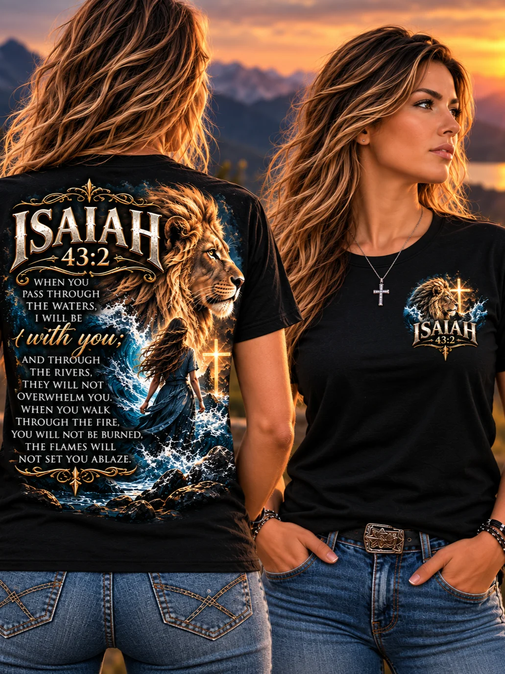 Isaiah 43:2 – I Will Be With Thee Scripture T-Shirt product image (1)