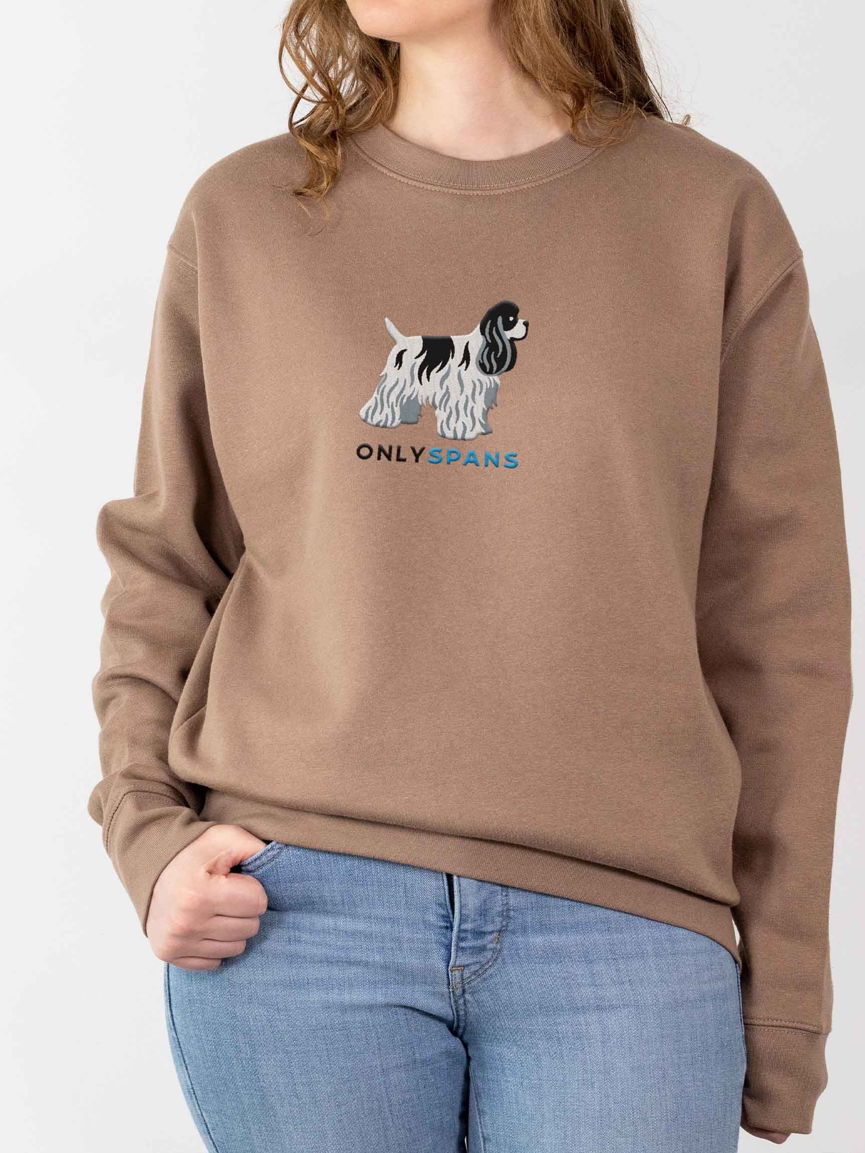 Only Spans Sweatshirt (Embroidered) of an American Cocker Spaniel(Parti Black & White) product image (2)