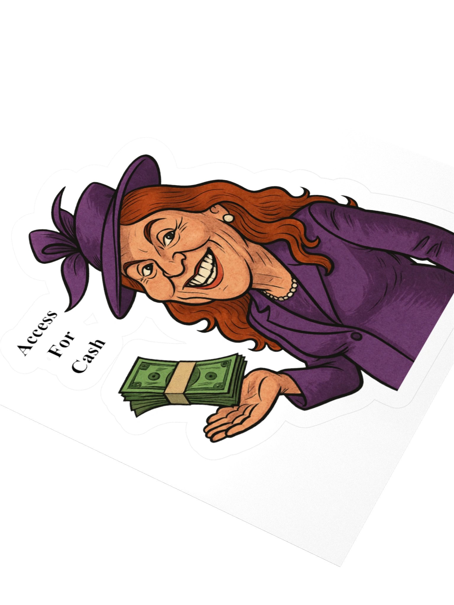 Royal Parody – “Access for Cash” Collectible Kiss-Cut Sticker (3″) | As Never Collection product image (3)