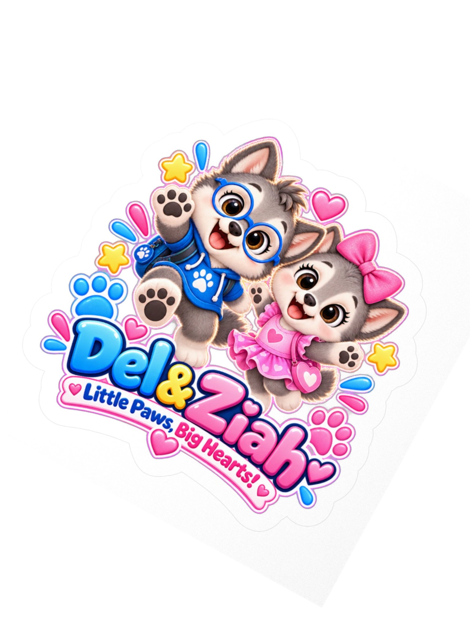 Little Paws, Big Hearts – Del & Ziah Kindness Sticker product image (6)