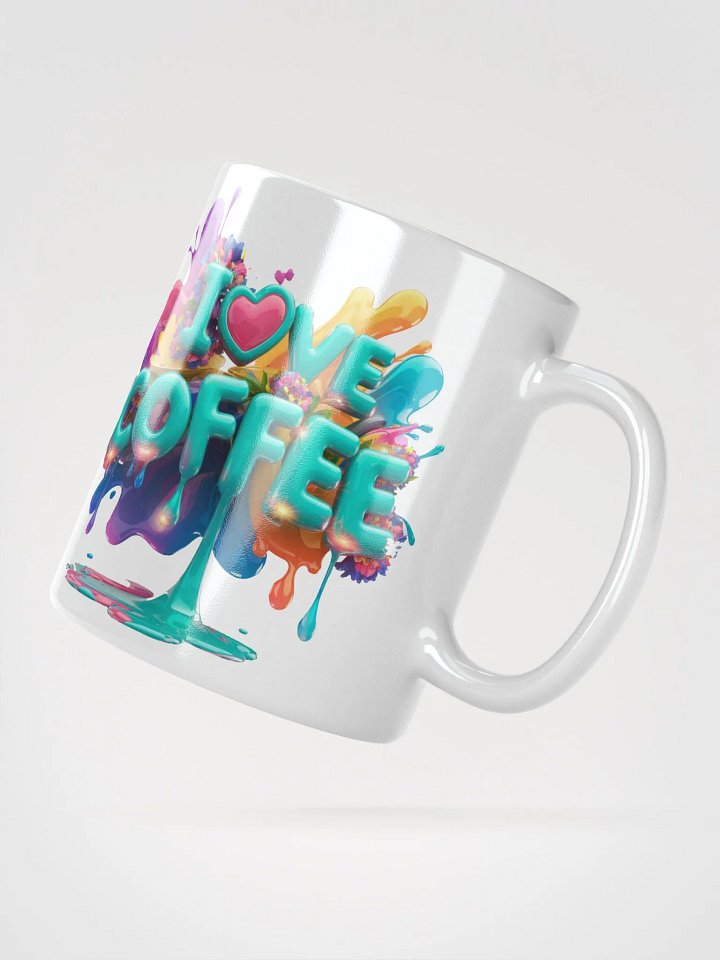 "I Love Coffee" Splash Glossy White Mug product image (2)