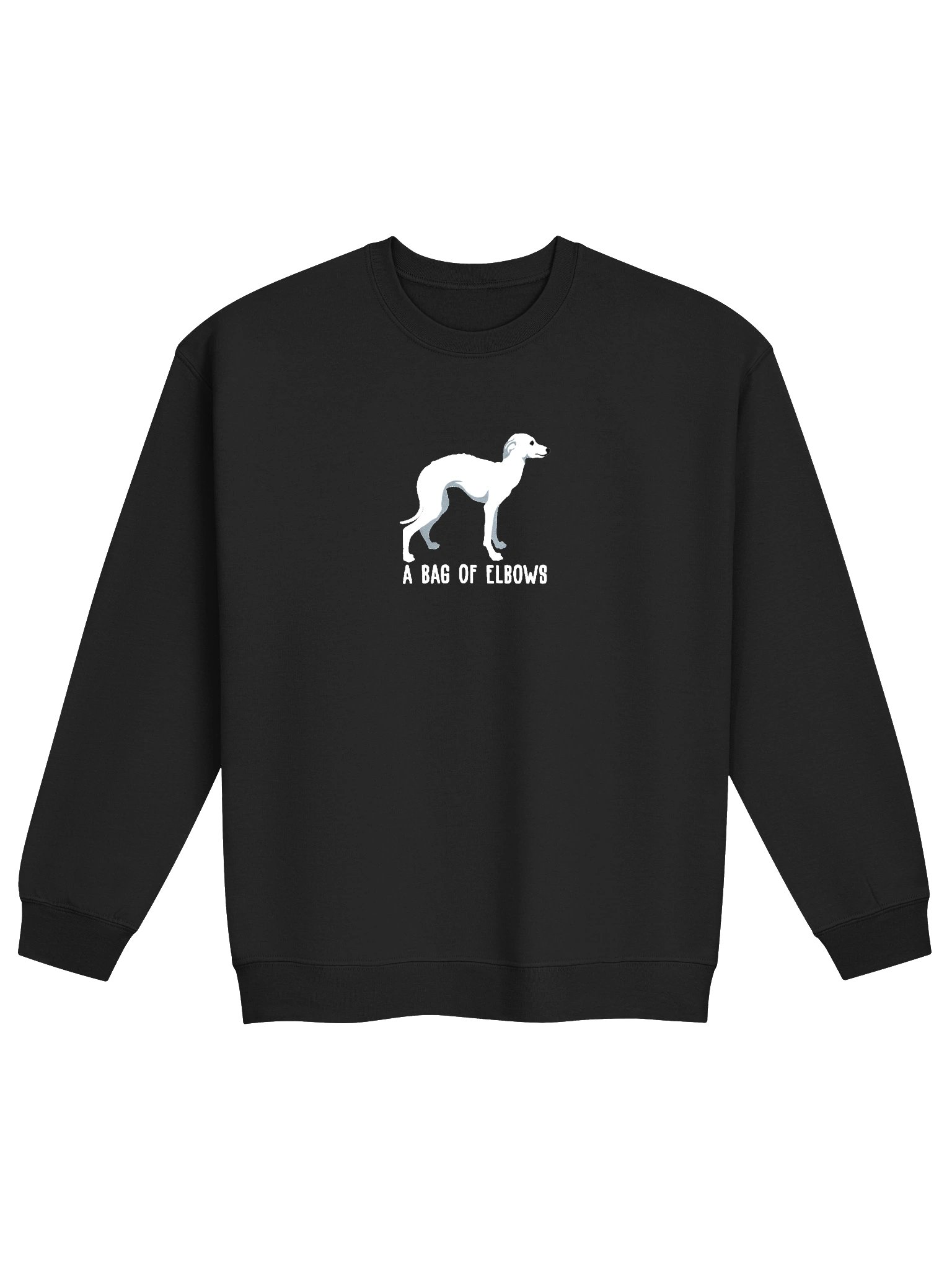 A Bag of Elbows Sweatshirt(Embroidered) of an Italian Greyhound(White) product image (4)