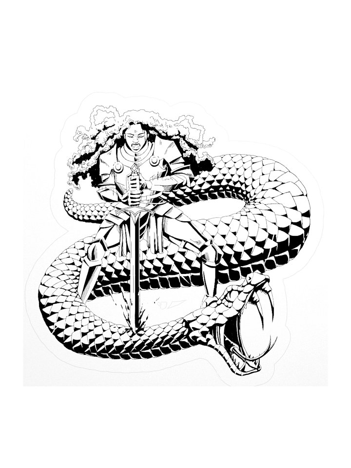 Warrior and Serpent sticker product image (2)