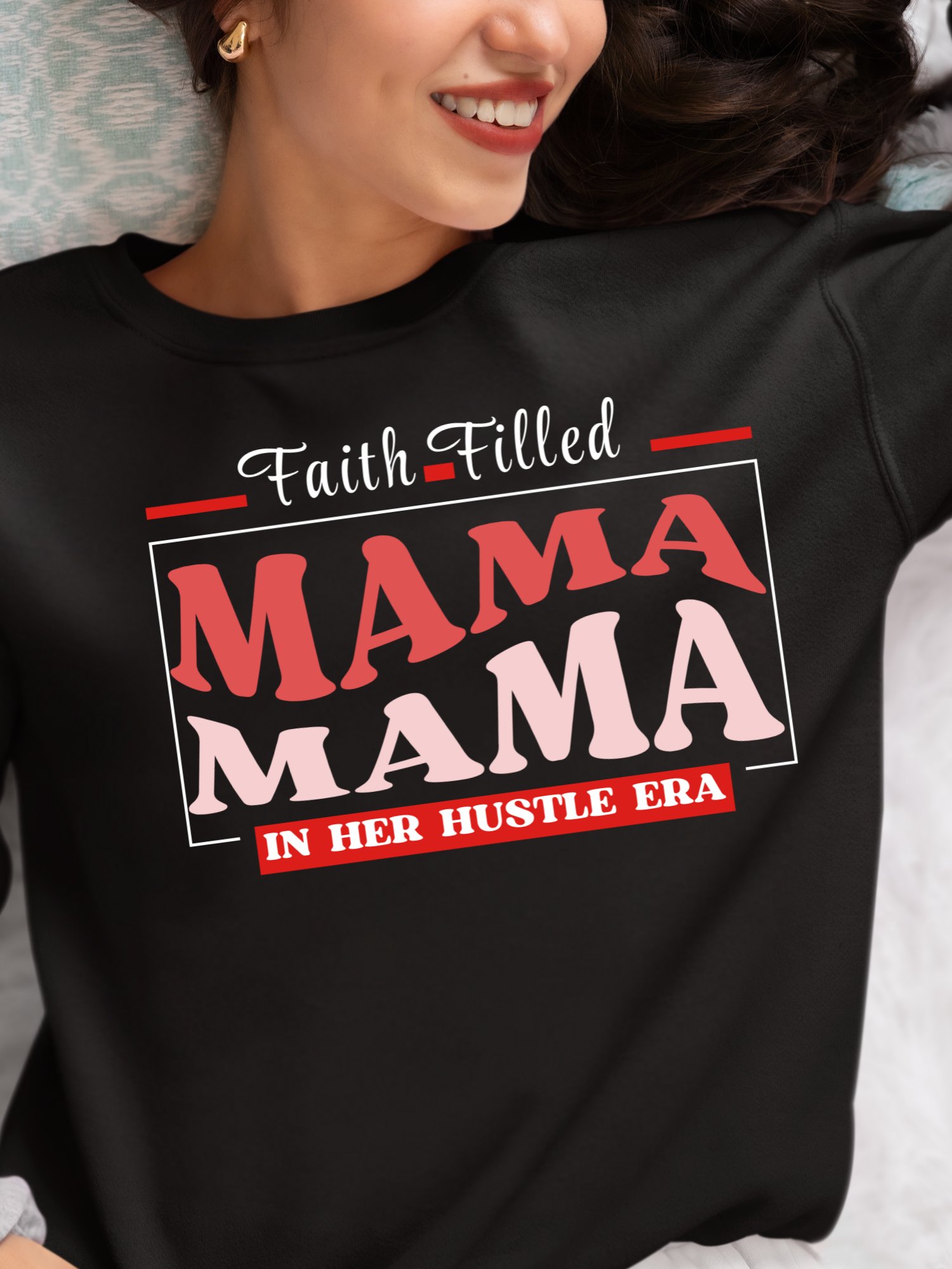 Faith filled Mom In Her Hustle Era | Christian Gildan Sweatshirt | Mom Gift for believers product image (1)