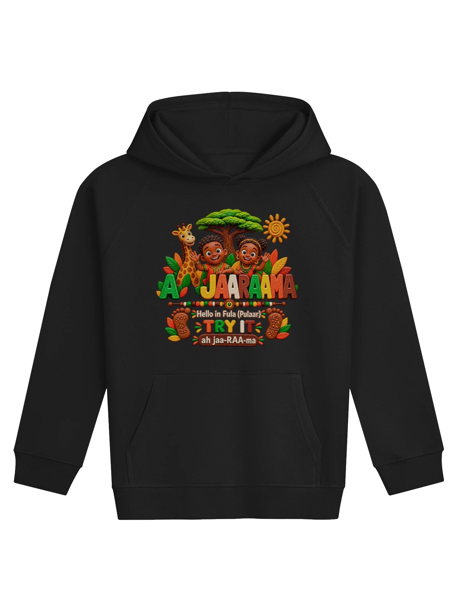 Lil Ubuntu Kids Safari — A JAARAAMA Fula (Pulaar) Kids Hoodie product image (1)