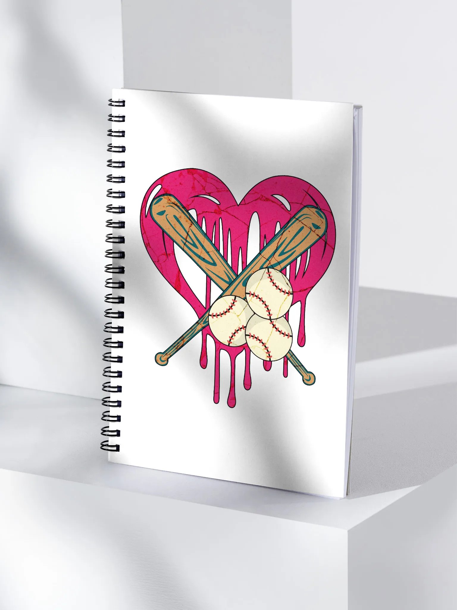 Heart Baseball Spiral Notebook product image (1)