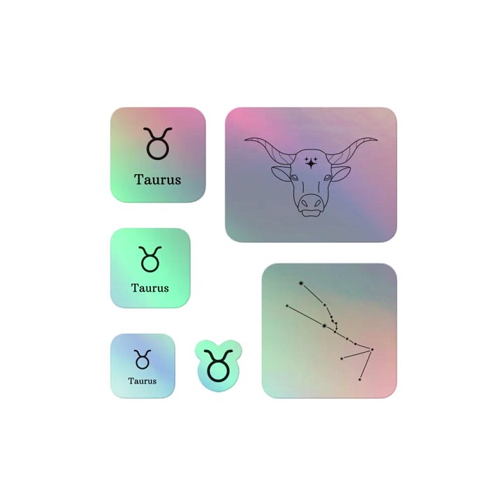 Zodiac Taurus - Holographic Sticker Set product image (1)