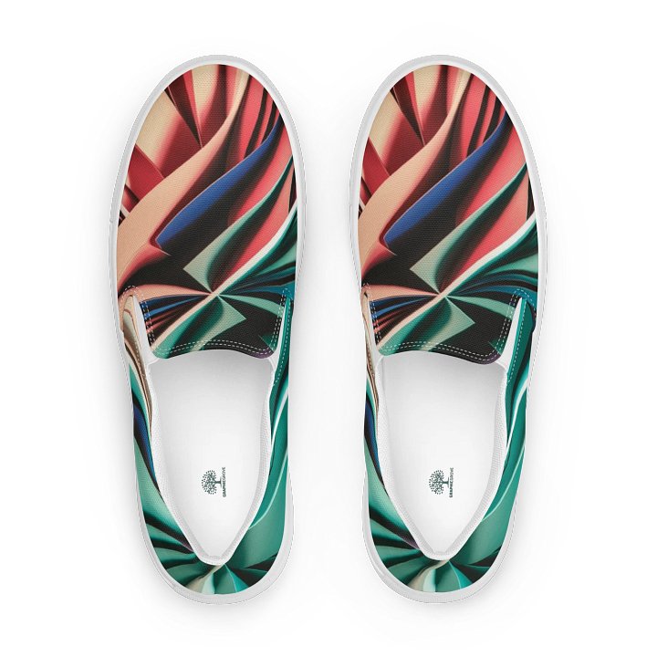 Graphic Grove Women's Slip-On Canvas Shoes: Abstract Art Meets Eco-Friendly Fashion product image (1)