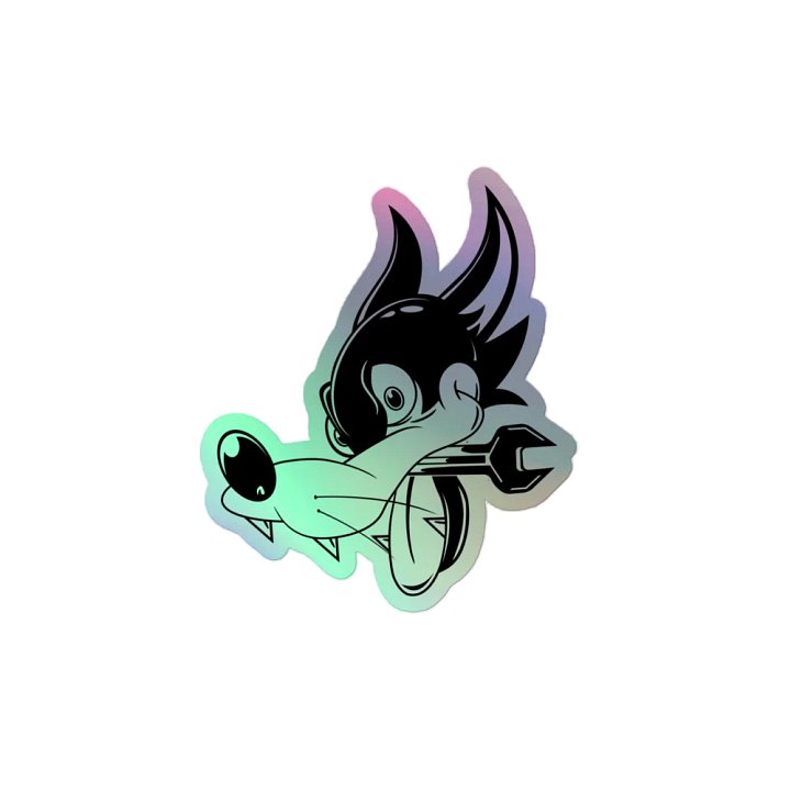 Swirl Toon Figure Black & White Holographic Sticker product image (2)