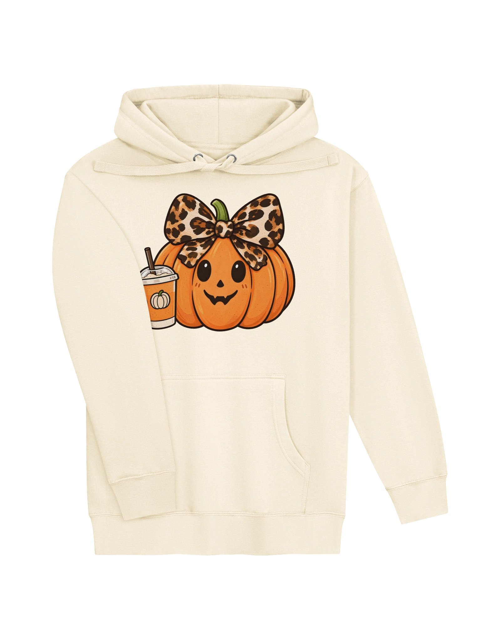 Leopard Bow Pumpkin Hoodie – Fall Drink Halloween Sweatshirt product image (3)