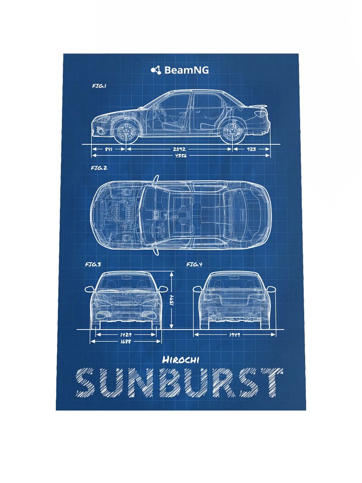 Hirochi Sunburst Blueprint Poster product image (1)