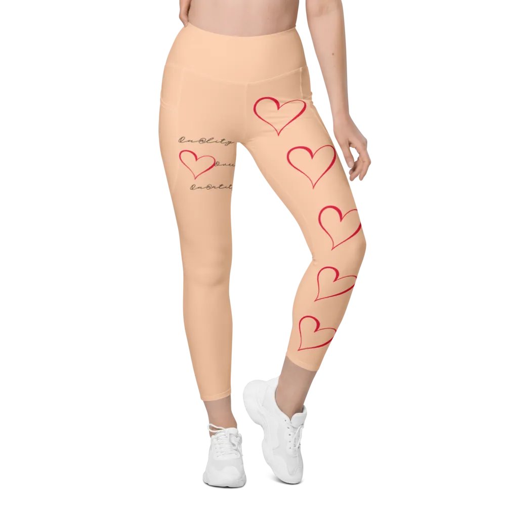 "Qu@lity He@rt" Leggings (Peach) product image (1)