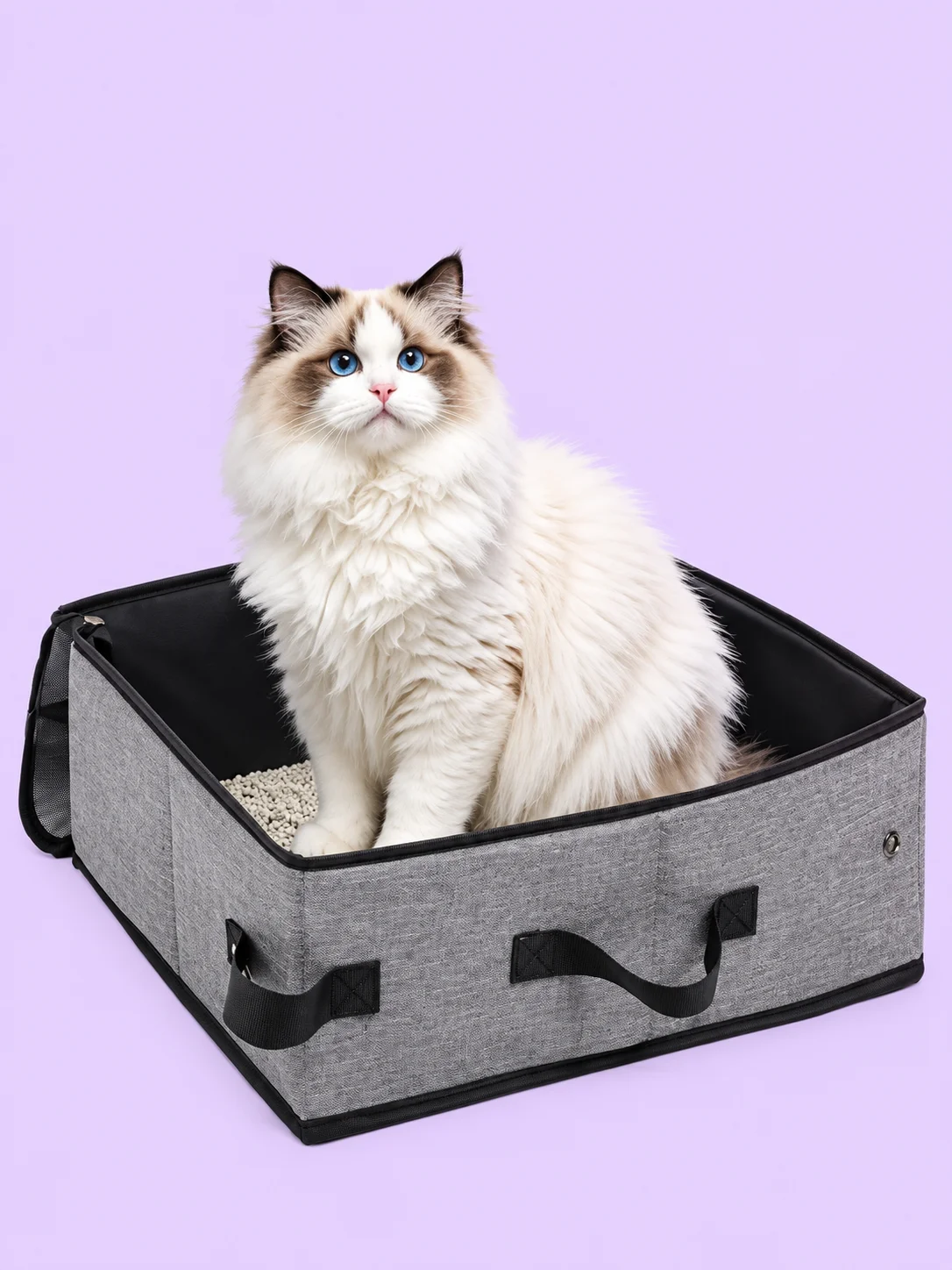 Portable Foldable Cat Litter Box (Travel-Friendly) product image (1)