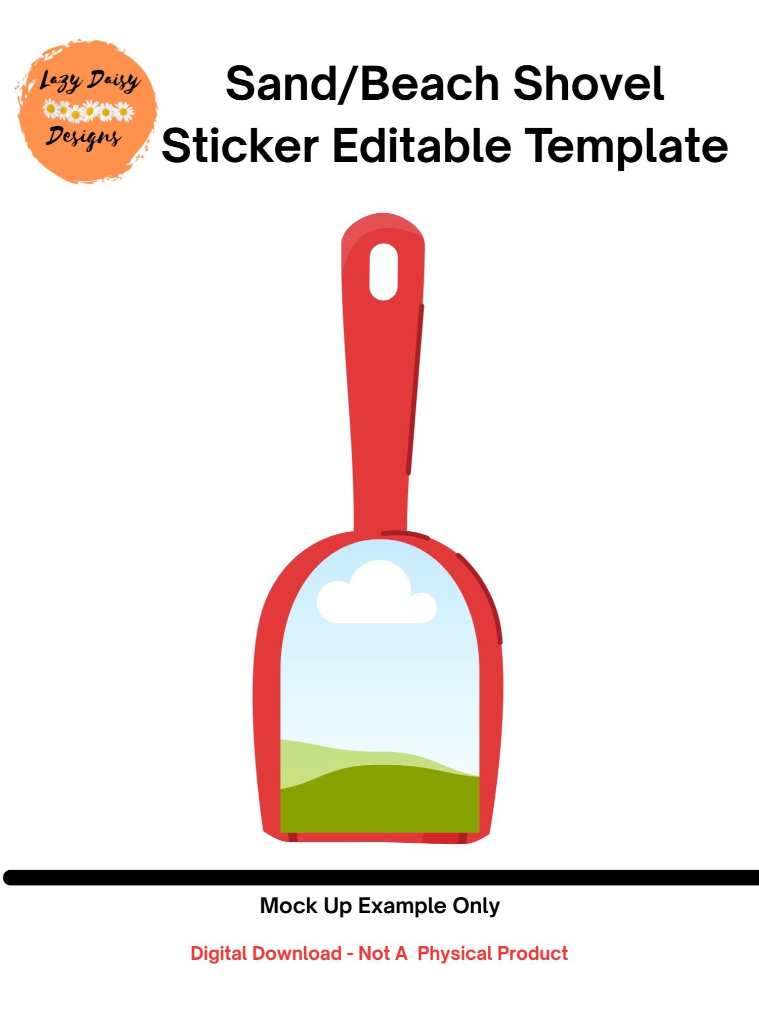 Beach-Sand Shovel Template (Digital File) product image (1)