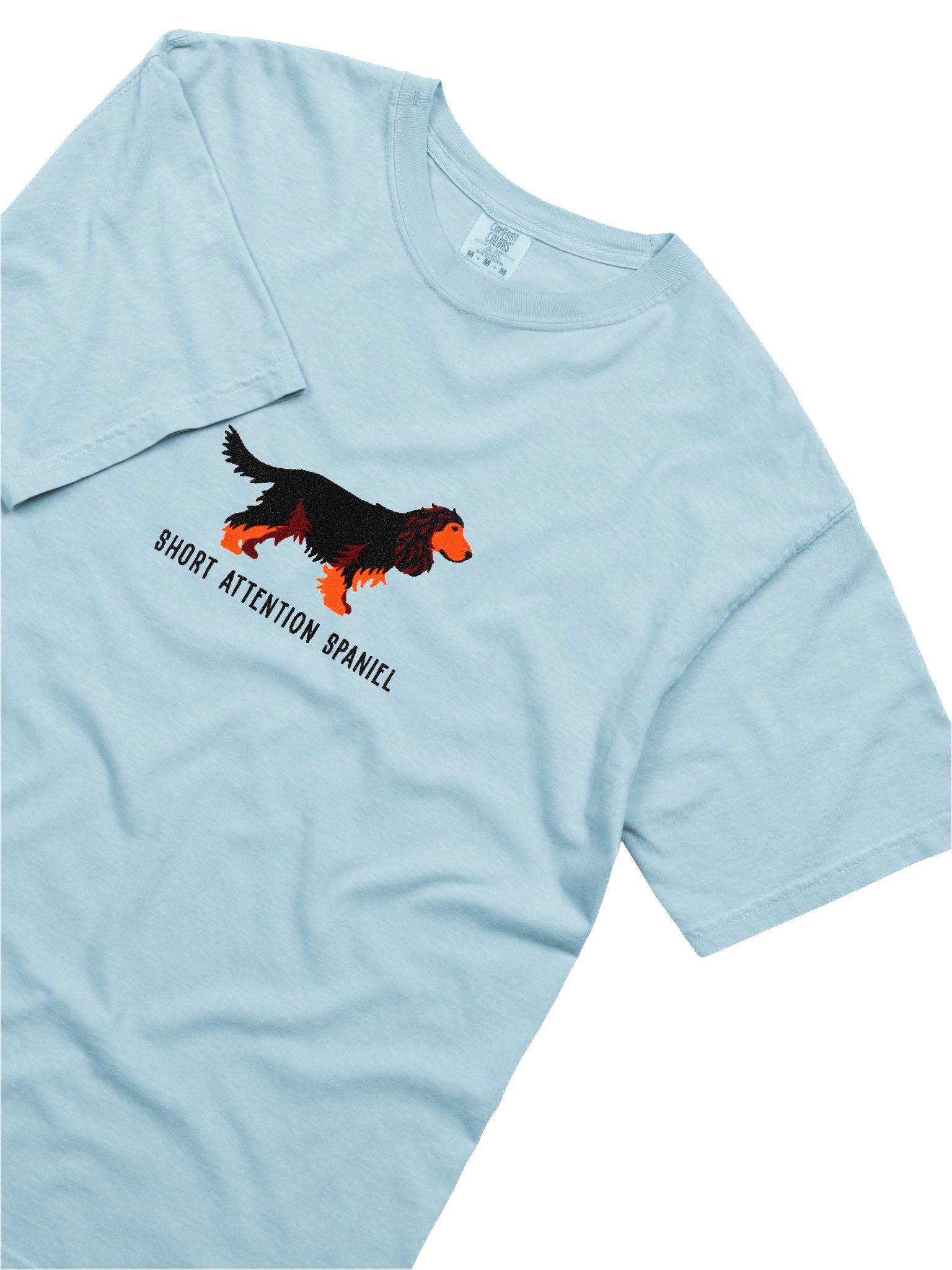 Short Attention Spaniel T-Shirt(Embroidered) of an English Cocker Spaniel(Black & Tan) product image (8)