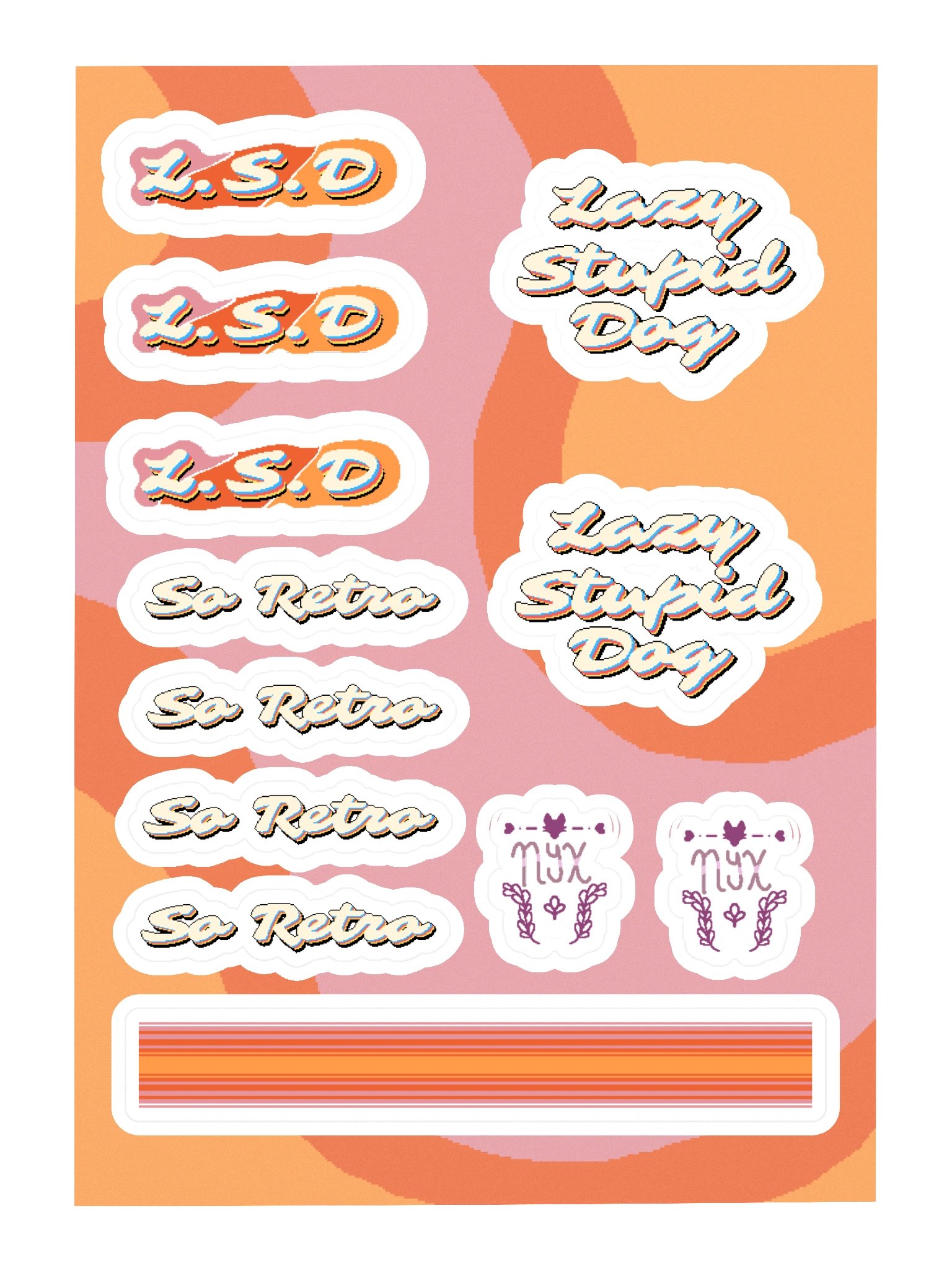 "Lazy Stupid Dog" Retro Sticker Sheet product image (3)