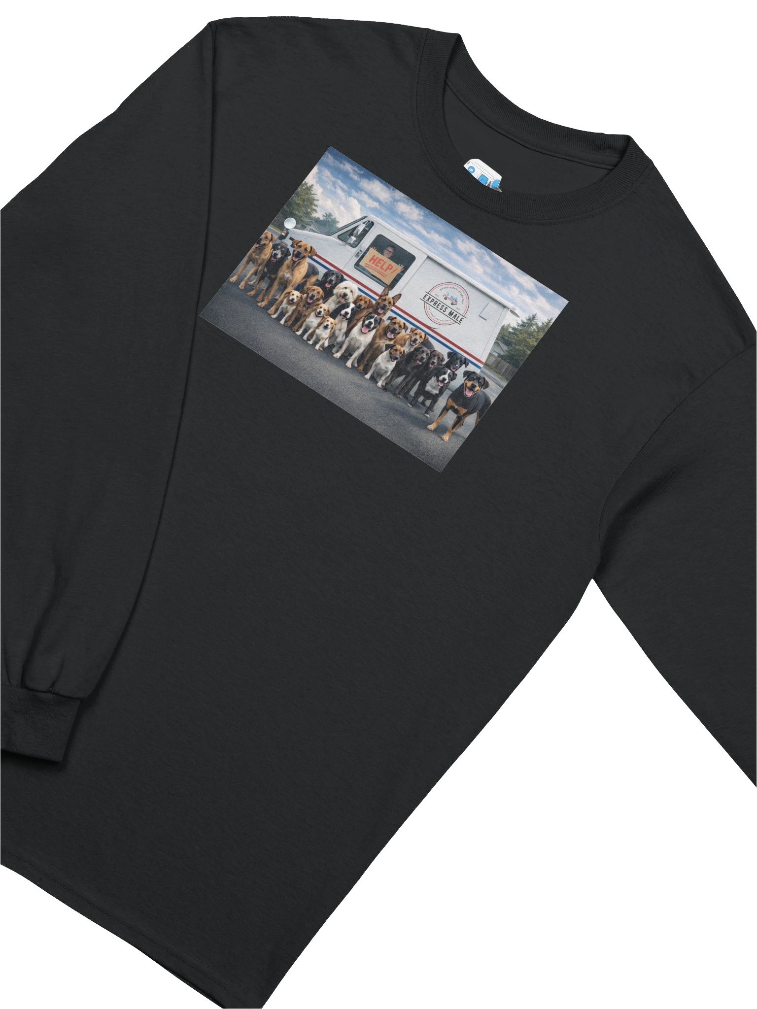 The "Dog Route" Classic Long Sleeve Tee (BLACK) product image (3)