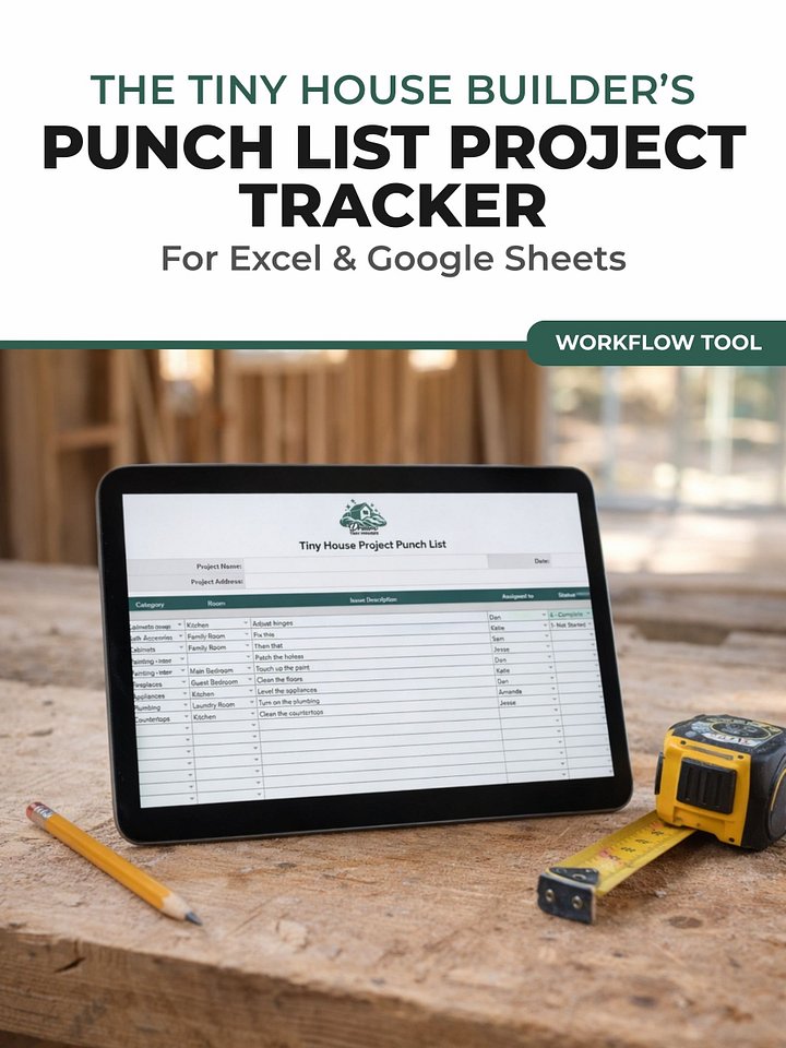 The Tiny House Builder's Punch List: Finish Line Tracker (Excel + Google Sheets) product image (1)