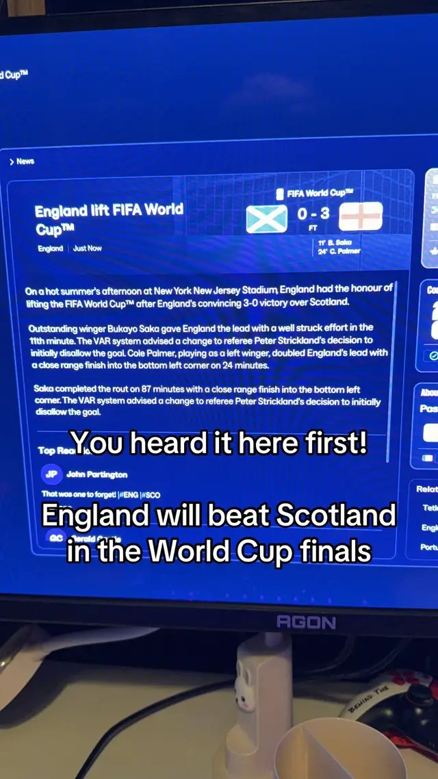 England v Scotland World Cup final. Is this on your bingo card? #fm26 #footballmanager2026 #worldcup #fifaworldcup