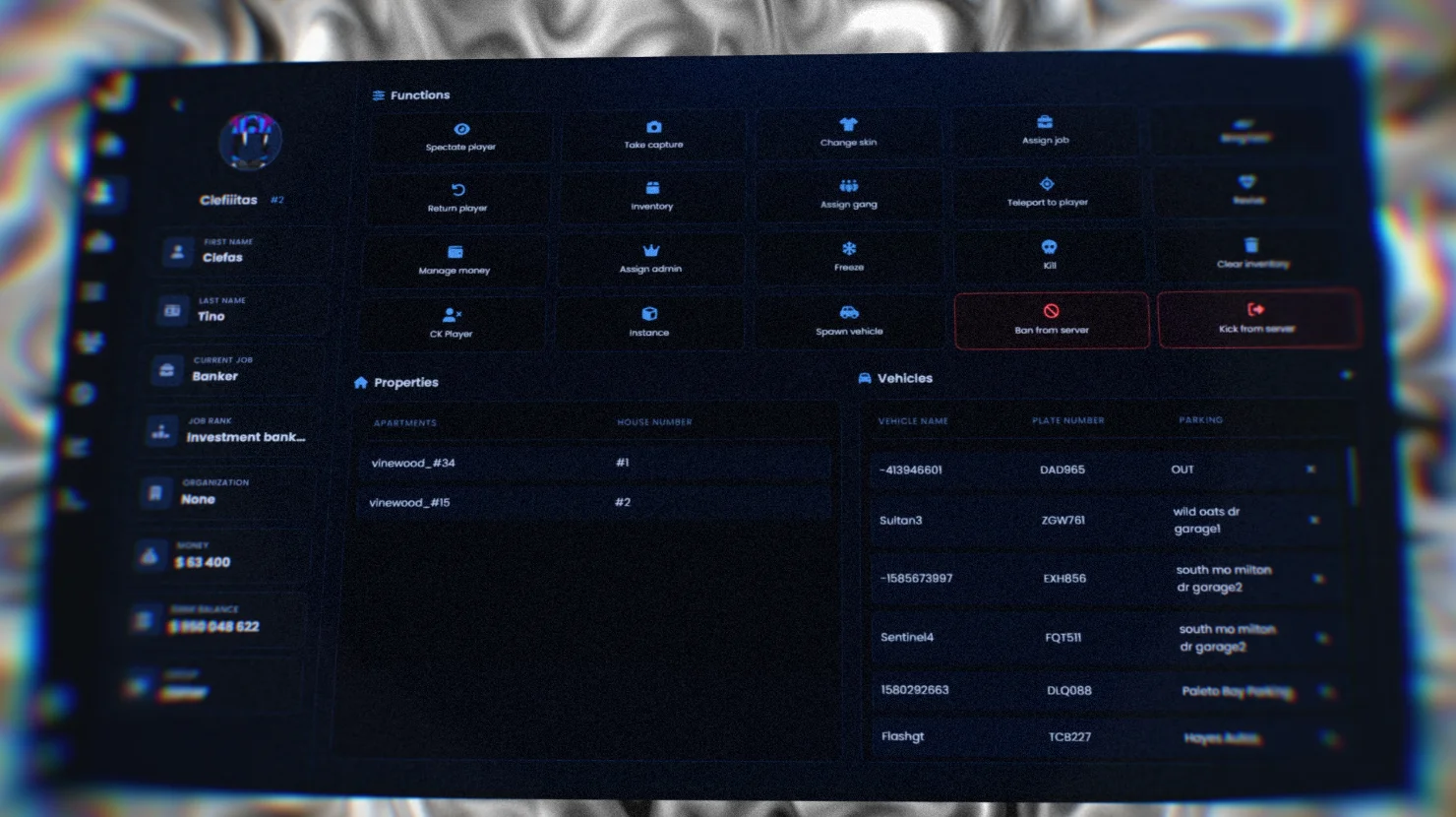 Complete FiveM Admin System | Manage Player, Permissions Section & Real-Time Monitoring | ESX QB/QBX product image (1)