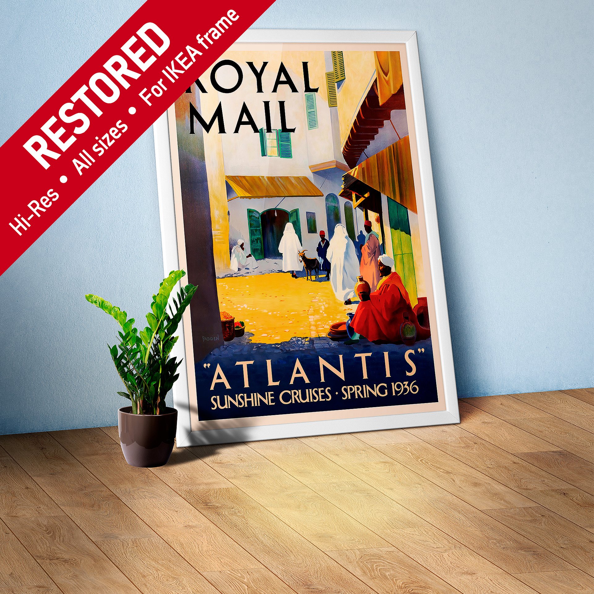 Royal Mail, Atlantis. Morocco Algeria 1936 — retro vintage travel poster, retro travel art, retro travel wall art product image (1)