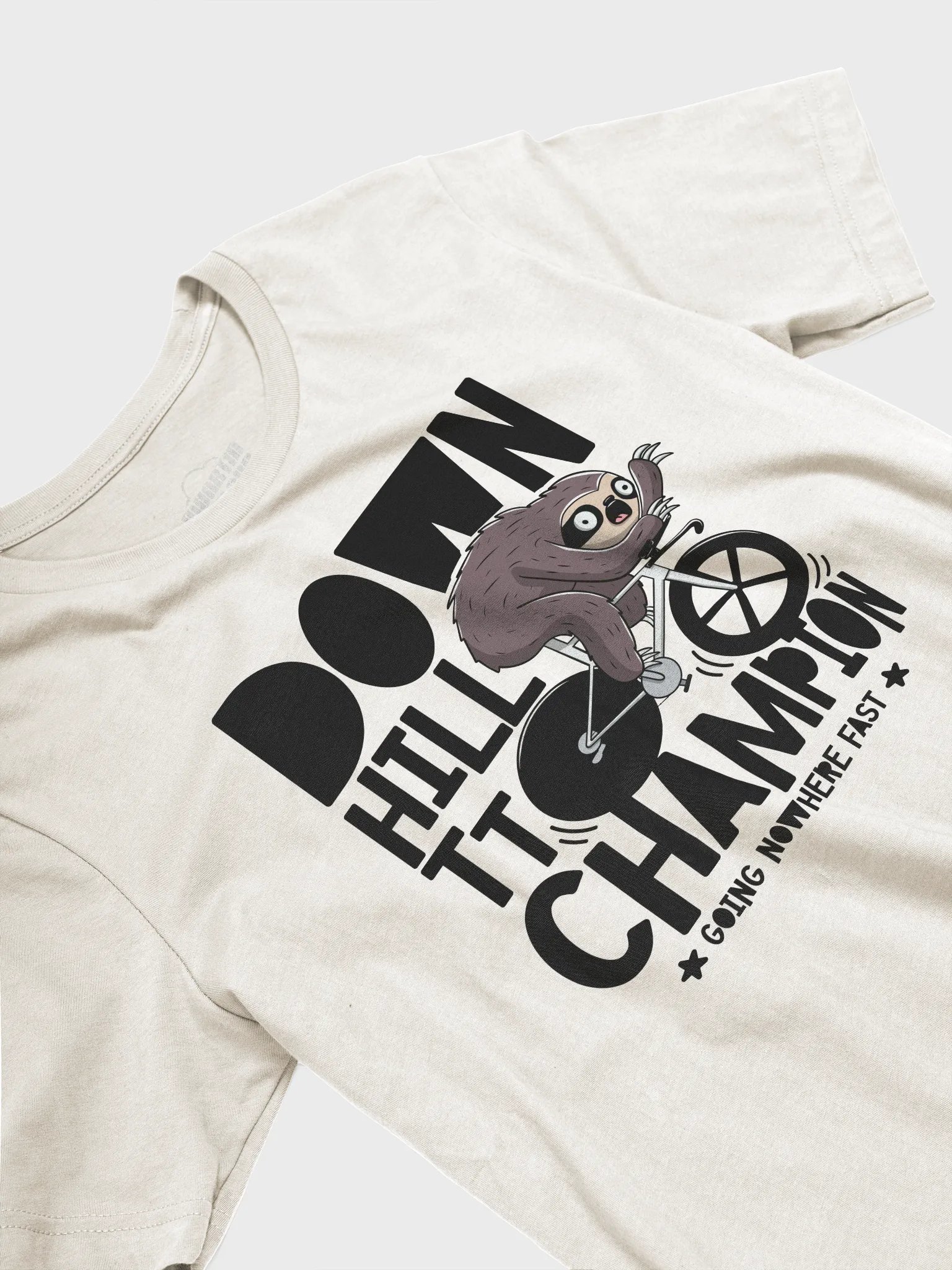 Funny Sloth Cycling T-Shirt – “Downhill TT Champion” Graphic Tee | Lazy Biker Humor Shirt for Cyclists & Animal Lovers product image (30)