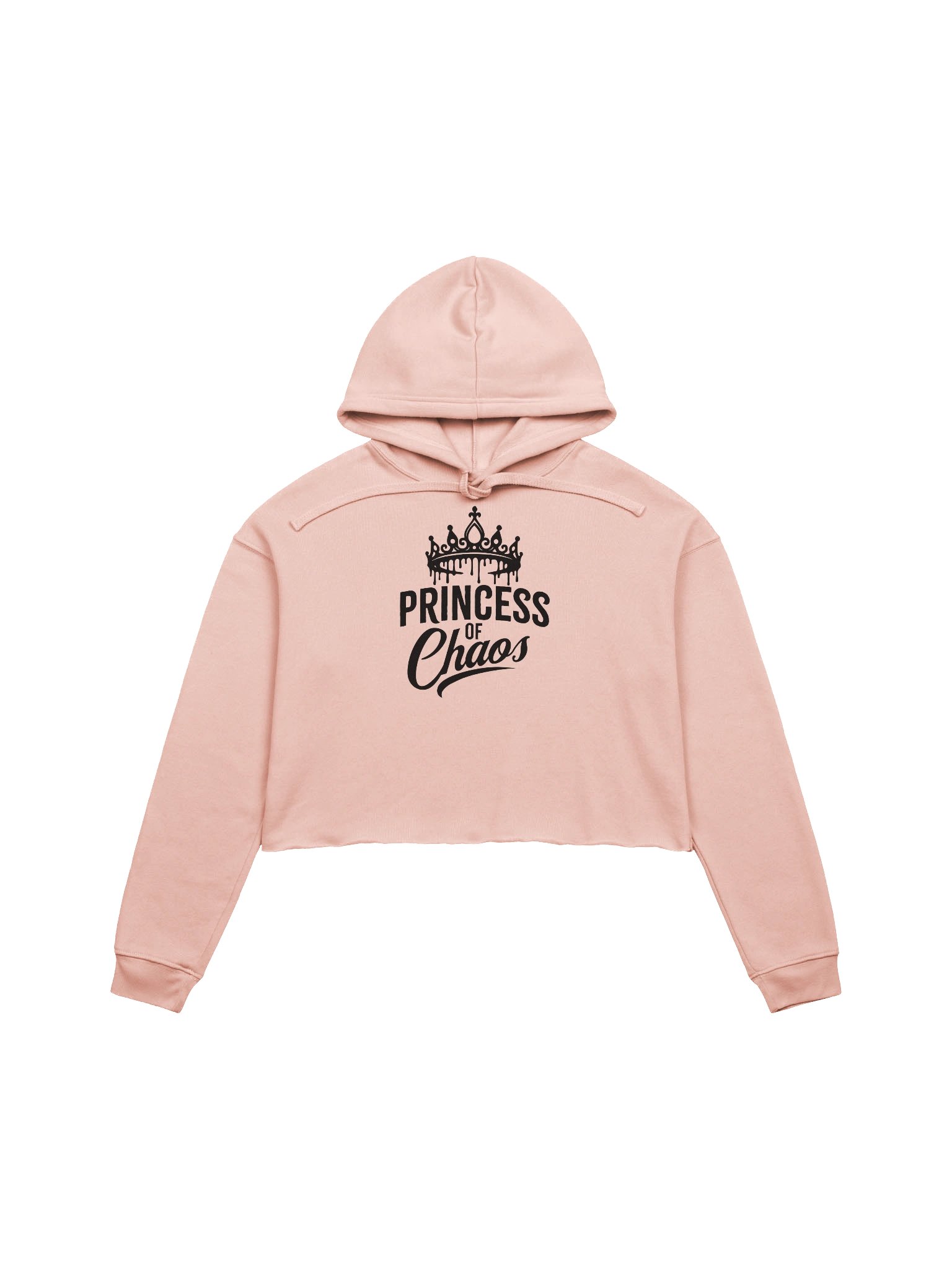 Princess of Chaos Tiara Cropped Hoodie - Black Text product image (1)