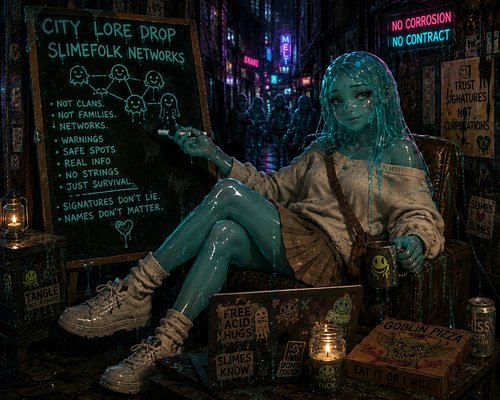 Slimefolk are annoying because you can’t ask where they’re from without accidentally starting philosophy class.

They don’t r...