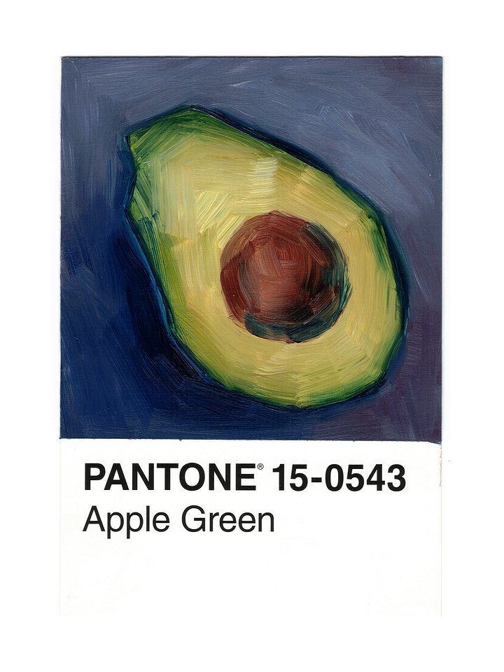 PANTONE Challenge • Fruits set, Avocado • Oil Painting product image (1)