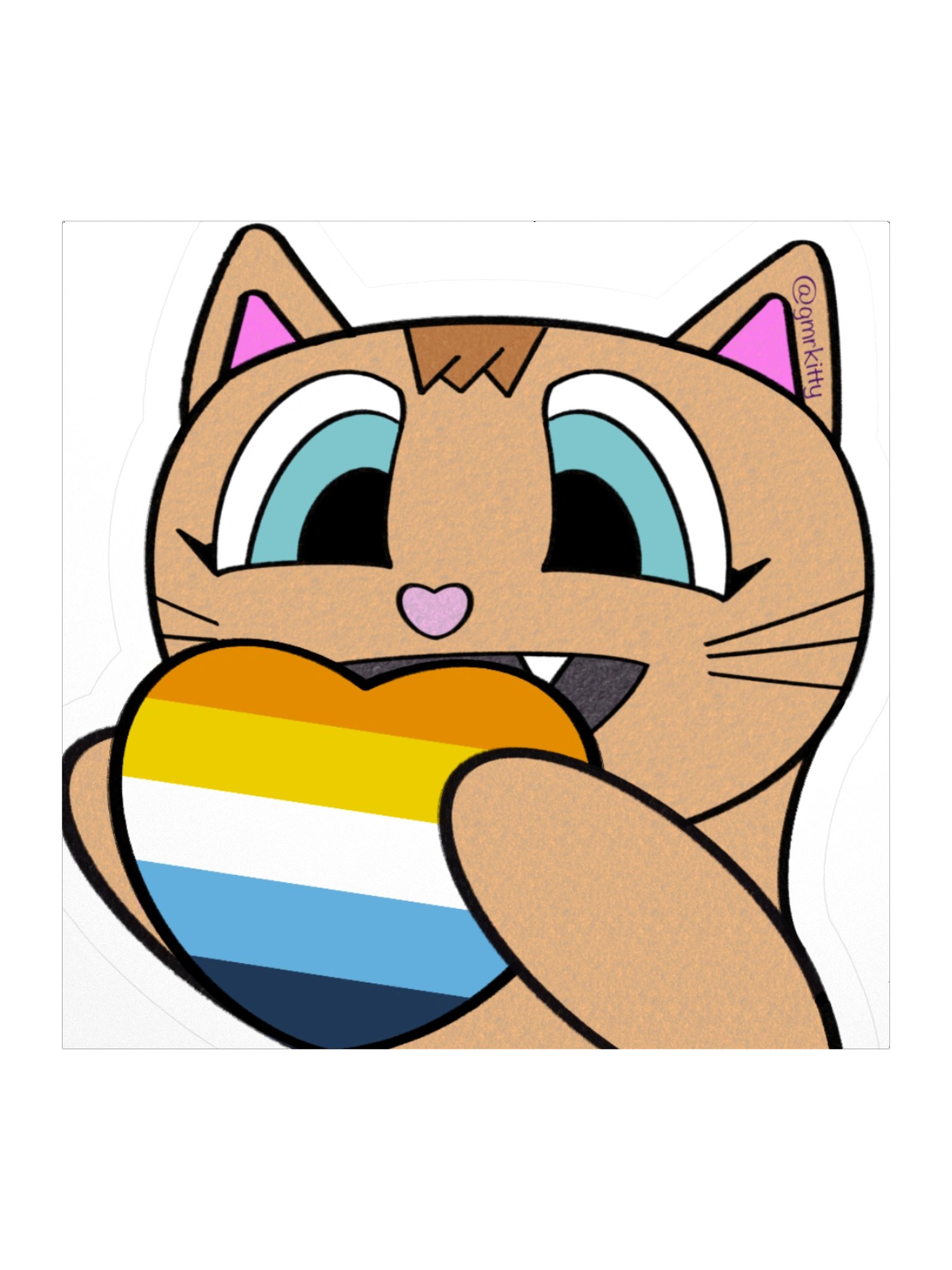 AroAce Pride Kitty Sticker product image (1)