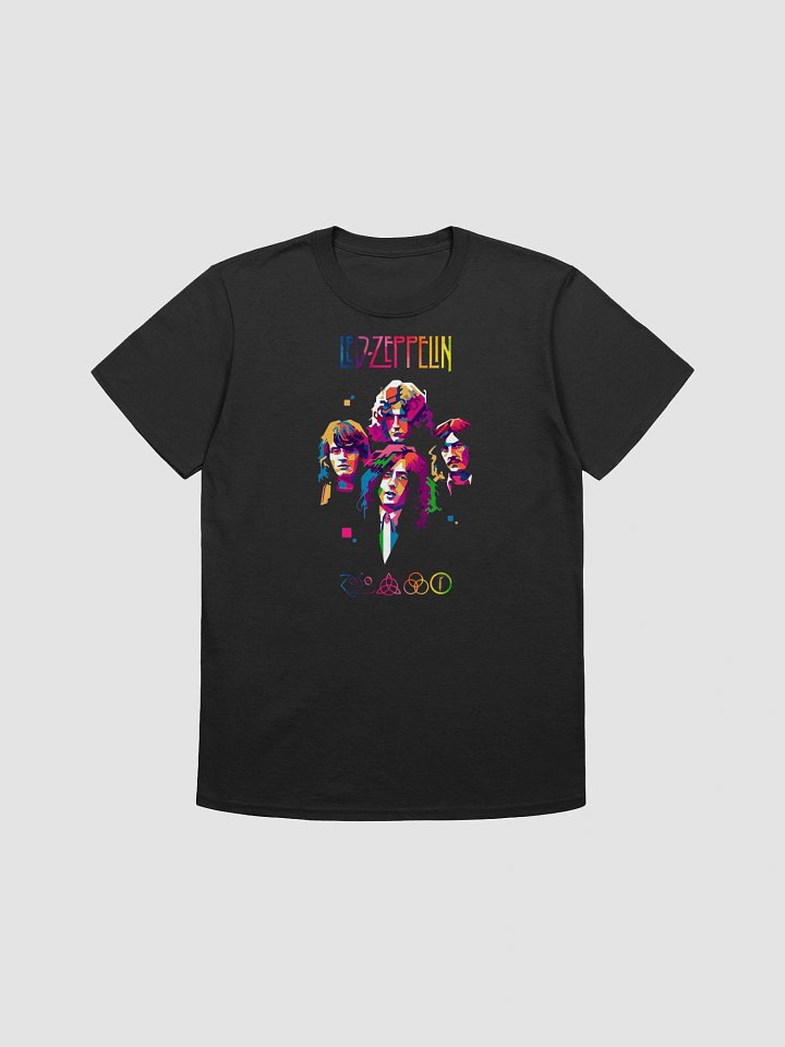 Led Zeppelin T-Shirt WPAP Pop Art Four Members Portrait | Jimmy Page Robert Plant Classic Rock Graphic Tee | 70s Hard Rock Collector Shirt product image (2)
