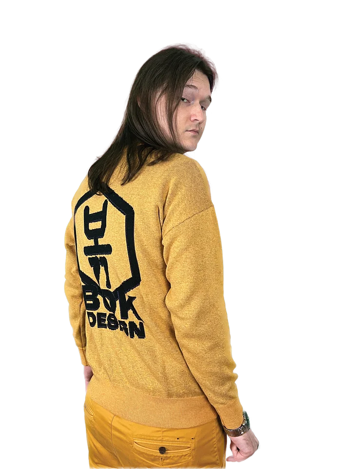 Sweatbok bokshirt //jacquard-knitted crewneck\\ full mustard product image (1)