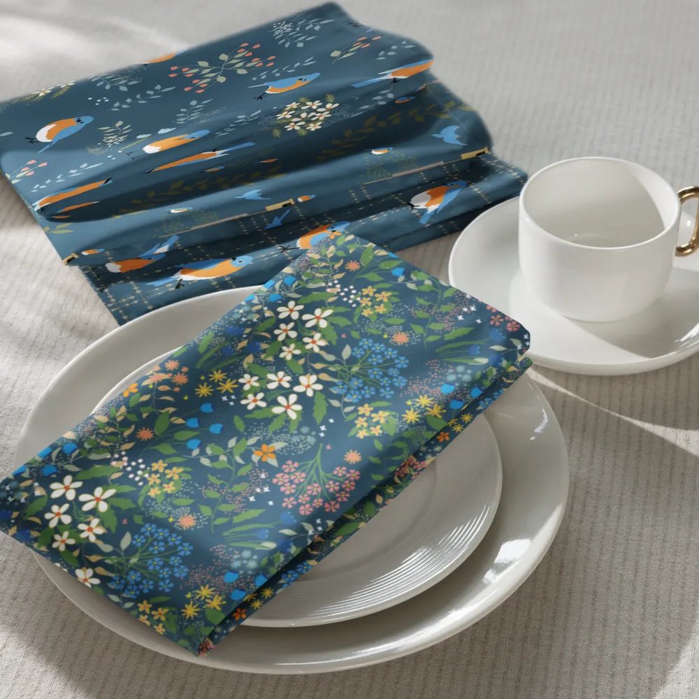 Variety Set of 4 Napkins Featuring Midnight Blues Bluebirds product image (7)