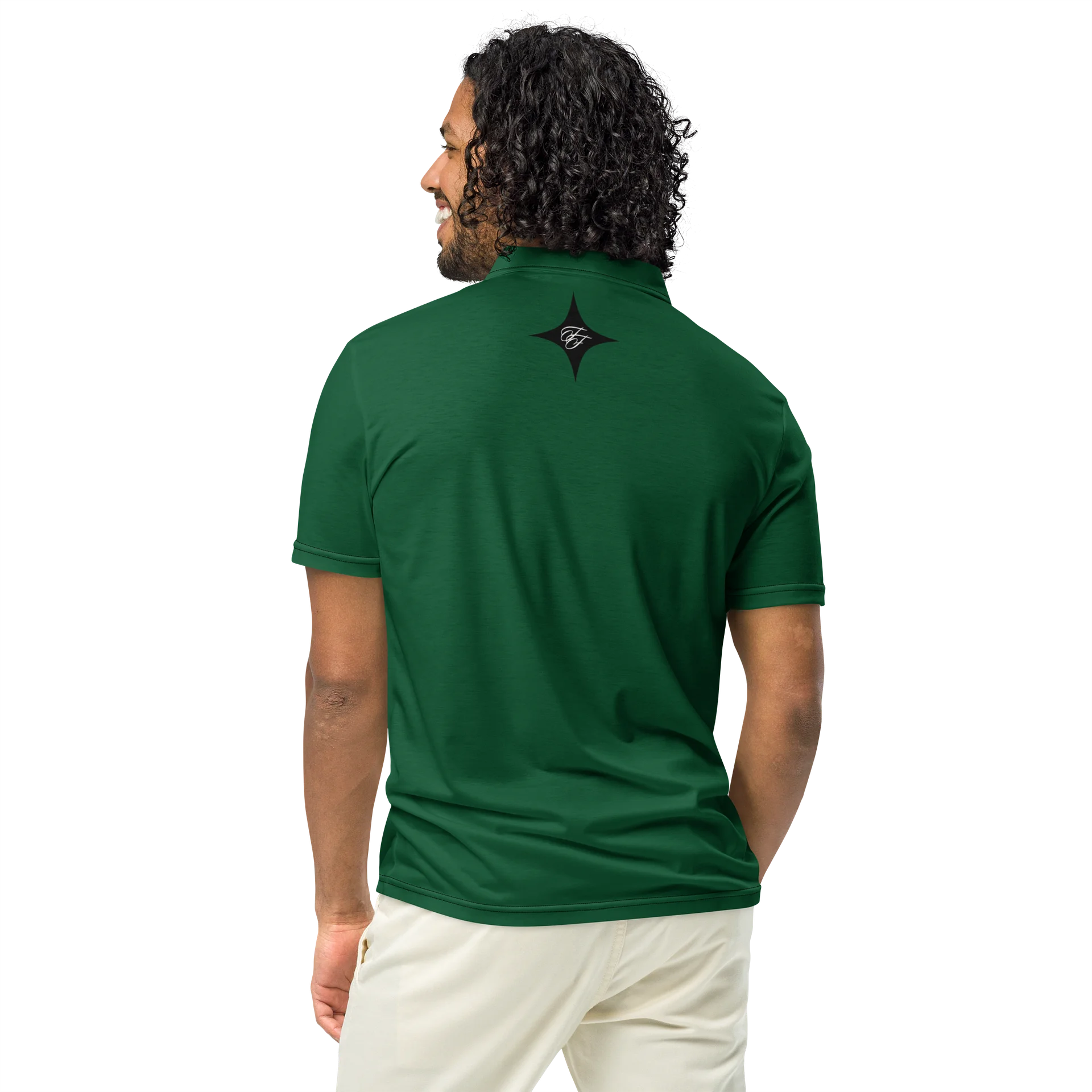 F&F Left Script Slim Fit Polo Shirt (GRN) product image (5)