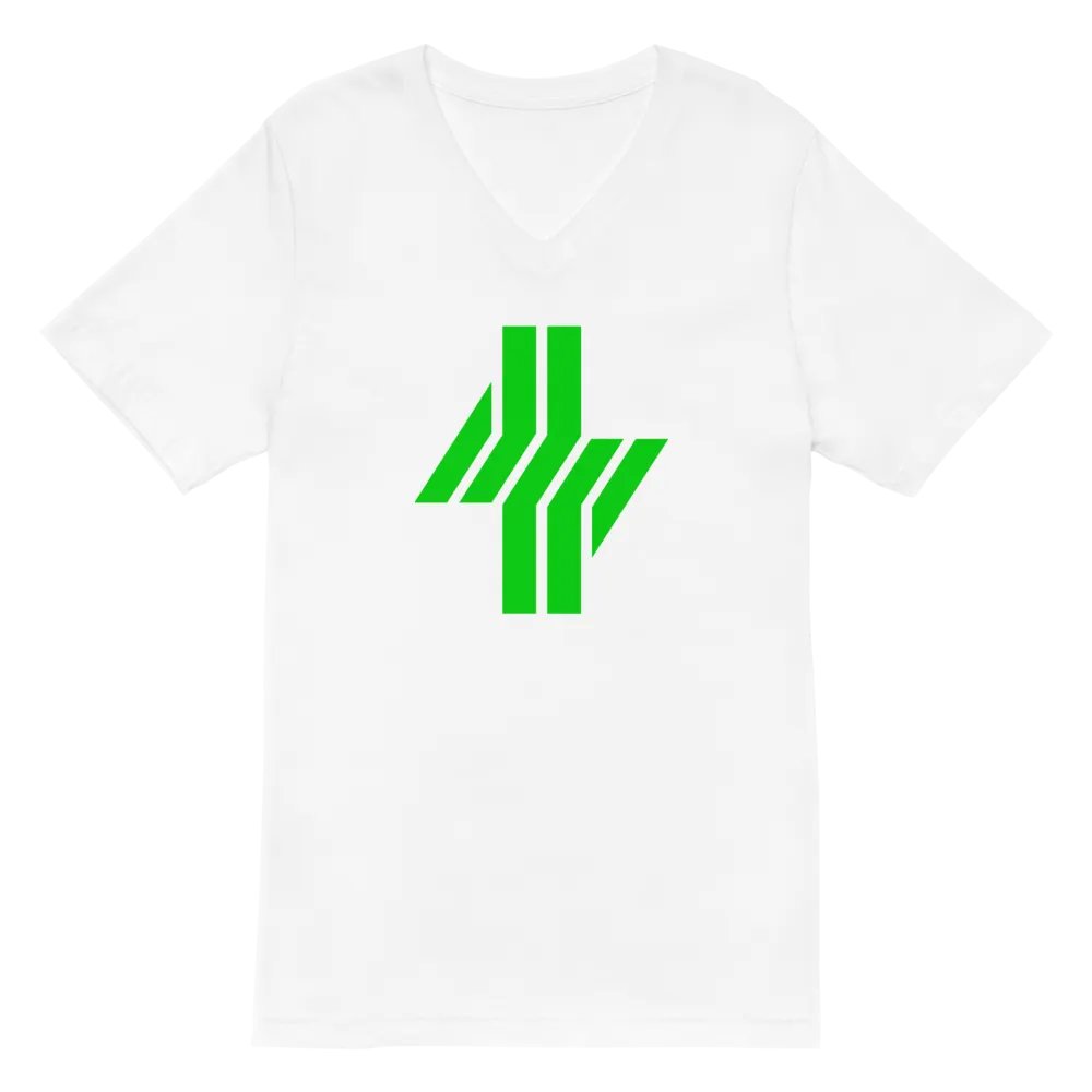 Cowbolt, White V-Neck T-shirt With Large Print product image (1)