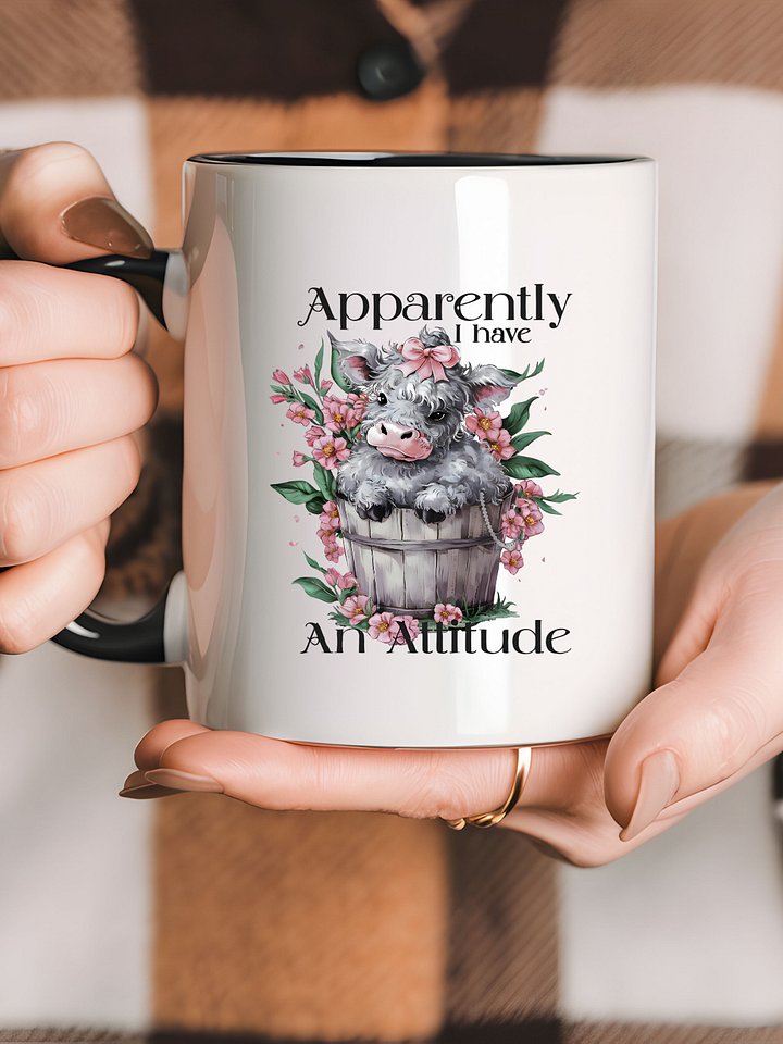 Apparently I Have an Attitude Coffee Mug – Funny Sassy Heifer Cow Design – Humorous Animal Lover Gift product image (2)
