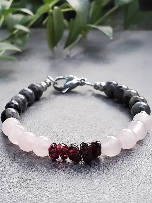 Devotion Bracelet • Rose Quartz and Garnet product image (2)